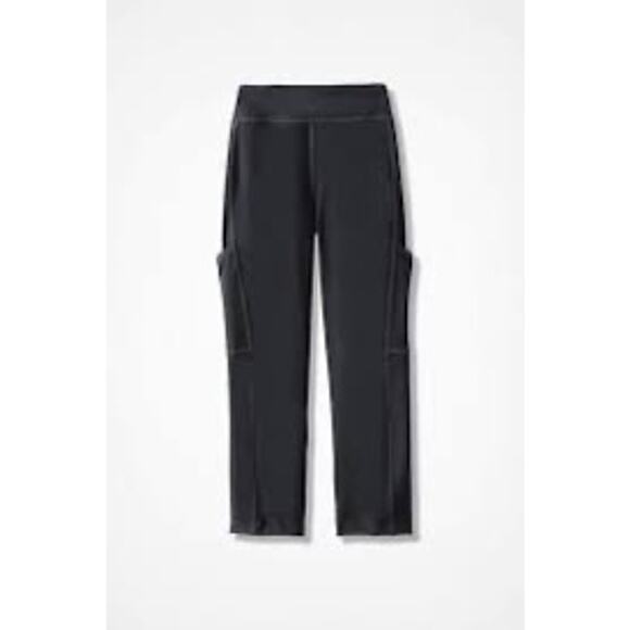 Coldwater Creek Shadow Leaf Relax & Rewind Leggings- Black w/ Pockets Size Large - Picture 1 of 1